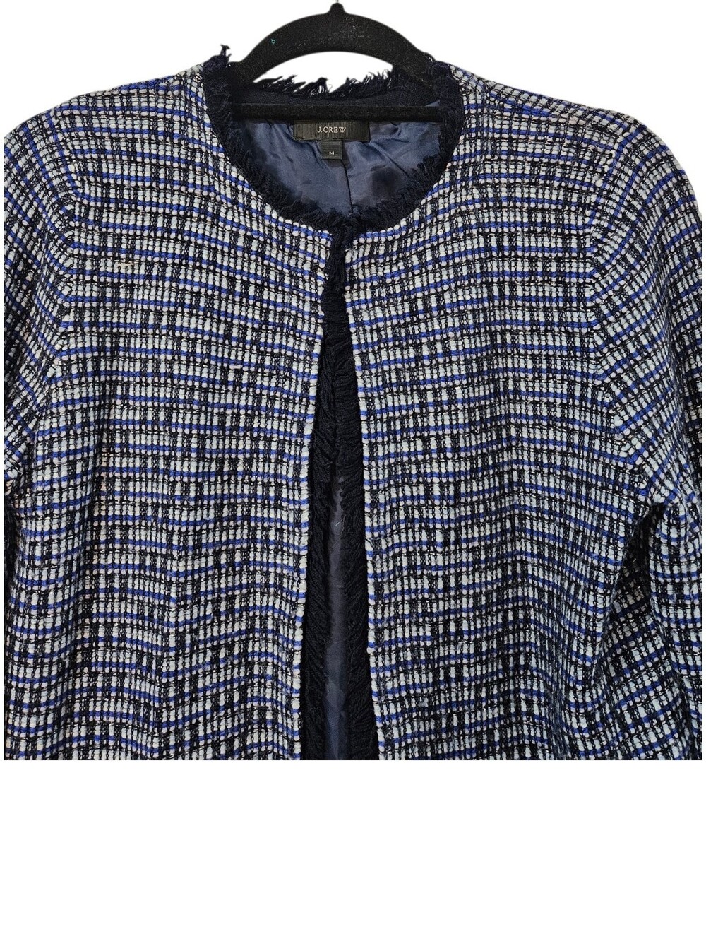 J.Crew Collarless Tweed Blazer Size M - Picture 2 of 7